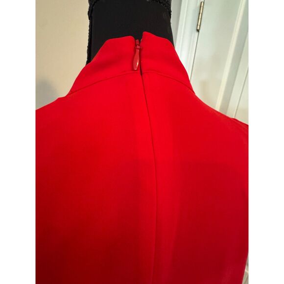 ❤️ Ann Taylor NWT Mock Neck A-Line Pleated Dress • Red • Size L • Holiday Party - Picture 6 of 9